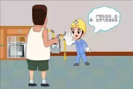 图片内容：厨房燃气安全提示宣传图