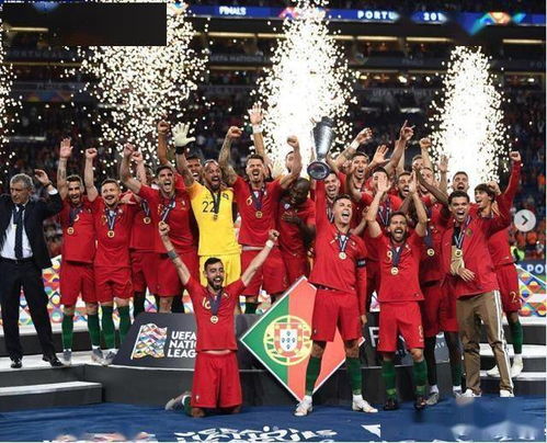 葡萄牙全队庆祝夺冠