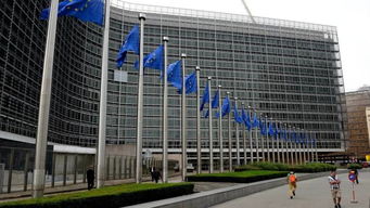 欧盟总部外景及科技企业标志墙