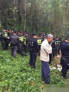 警方在山区搜捕现场照片