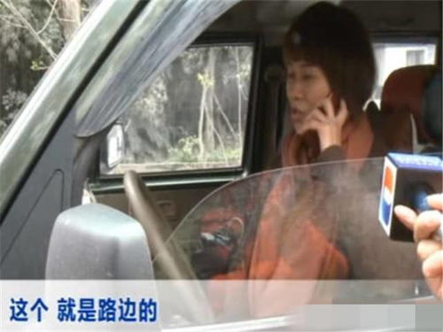 女司机在湖边打电话