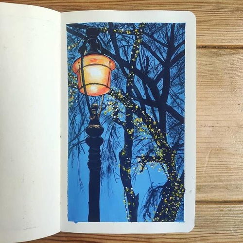 一幅融合诗歌与水粉画的创意作品