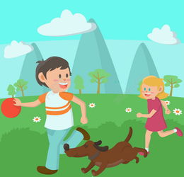 孩子们玩耍的照片