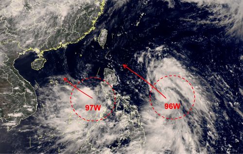 卫星云图中的热带扰动区域