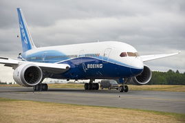 波音787飞机在空中飞行