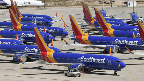 波音737MAX飞机停飞场景