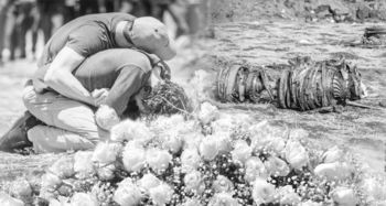 空难家属悲痛现场图