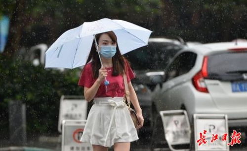 街头行人匆忙避雨的场景