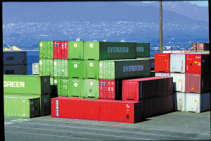 国际物流港口集装箱堆场