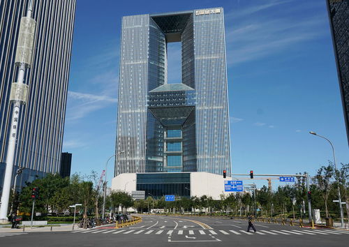 政府大楼外景与阳光下的国旗