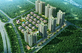 现代都市住宅小区实景图