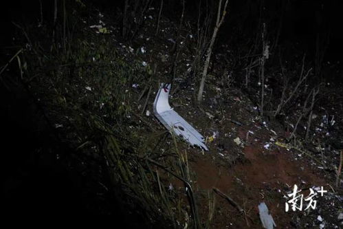 救援人员在现场搜索残骸