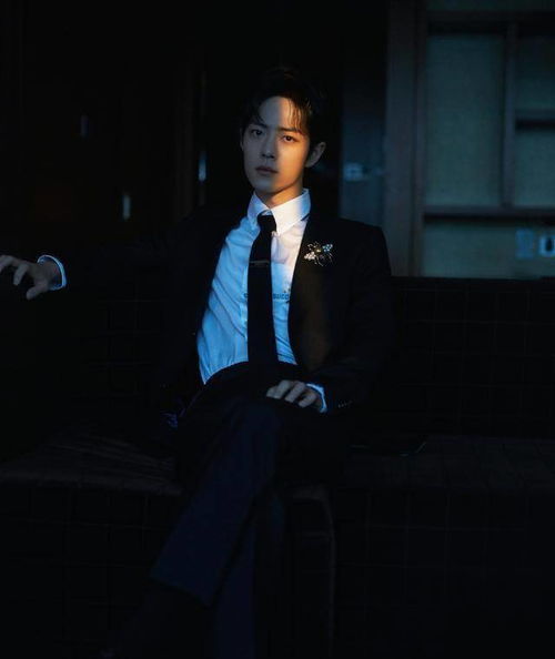 肖战身穿西装帅气侧影