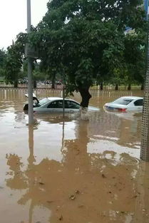 车辆被困在积水中