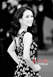 章子怡在电影节上的黑白配造型