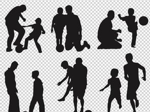 父与子背影剪影