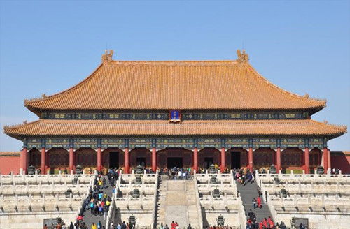 故宫太和殿前无积水实景图