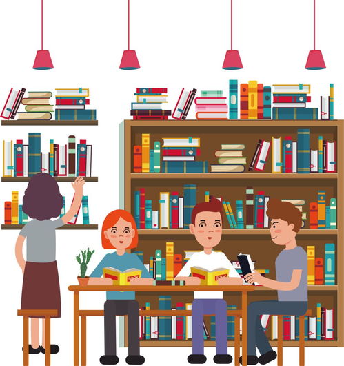 学霸坐在图书馆认真看书