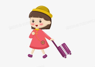 扁担女孩背影搬运行李