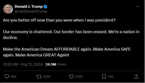 特朗普社交媒体截图