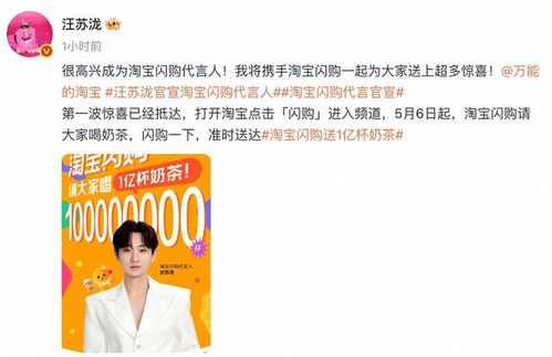 汪苏泷代言淘宝闪购宣传图