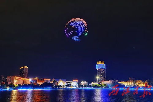 无人机灯光秀展现重庆山水美景