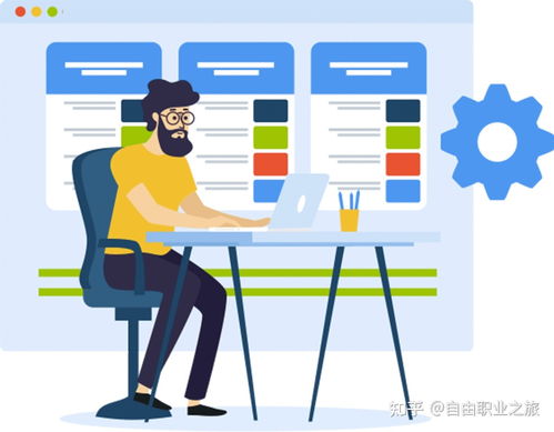 一名自由职业者在家工作场景