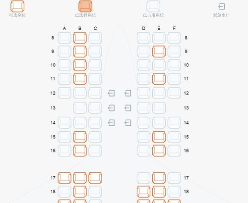 飞机紧急出口座位示意图