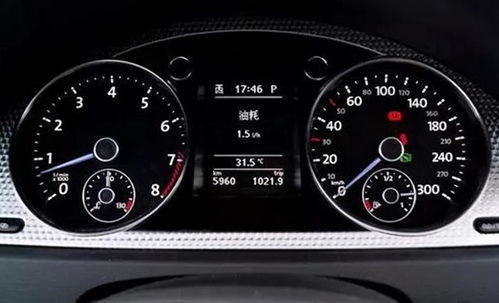 汽车仪表盘显示低油耗数据