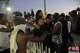 洛杉矶街头抗议现场图片