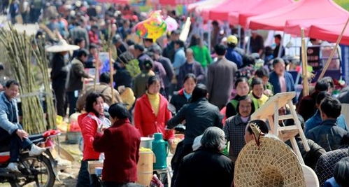 农村集市热闹景象