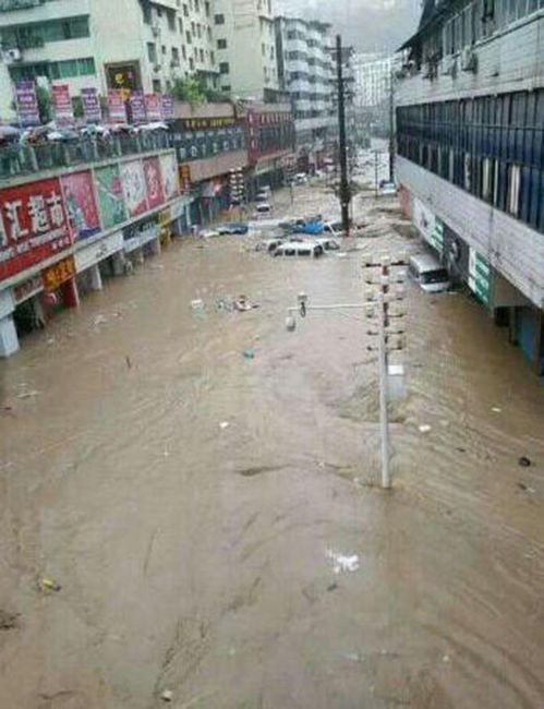 洪水过后街道满地狼藉