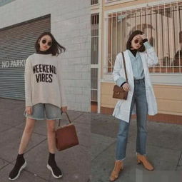 复古风街头穿搭示范