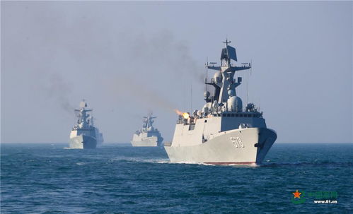 中国东部战区军舰海上巡逻画面