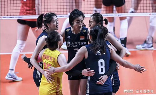 中国女排团队在场边交流战术