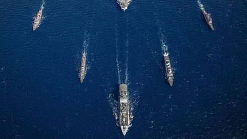 英国皇家海军军舰在远东海域航行
