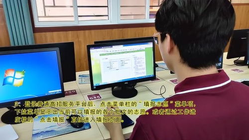 志愿填报模拟界面示意图