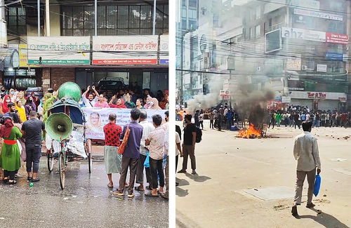 泰国街头抗议人群场景