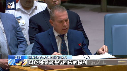 联合国安理会讨论中东局势的现场