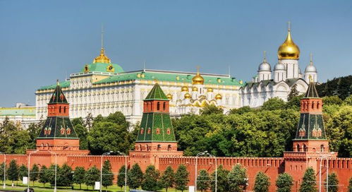 莫斯科街头景象与克里姆林宫远景