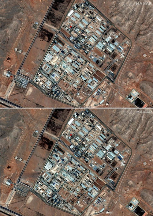 伊斯法罕核设施袭击前后对比图CNN制图