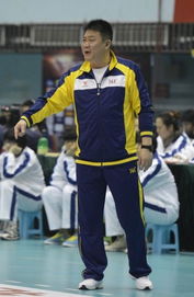 中国女排教练蔡斌指挥瞬间