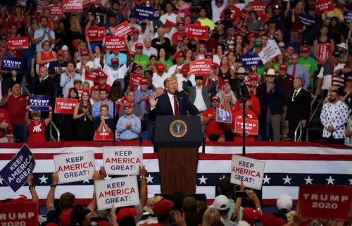 特朗普在竞选活动中演讲
