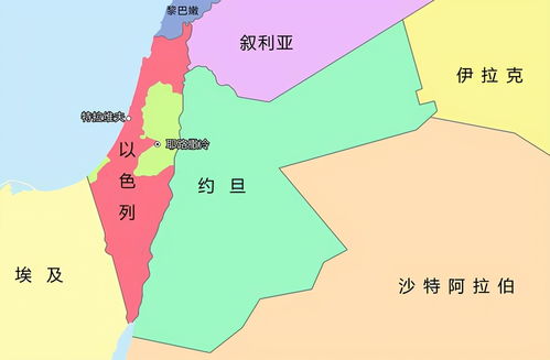 以色列与伊朗地图显示地理位置关系