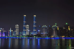 广州城市夜景灯光璀璨