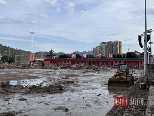 榕江村超球场被洪水淹没全景图