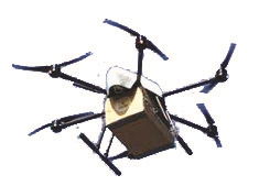 小型无人机在城市上空飞行