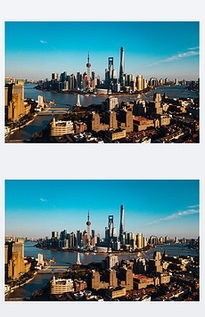 夕阳下的城市天际线