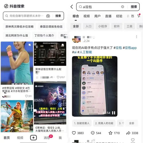 抖音平台搜索界面显示无结果