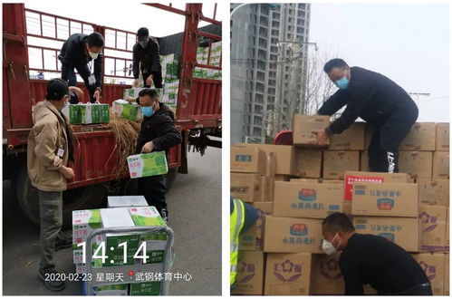 党员先锋队在搬运物资